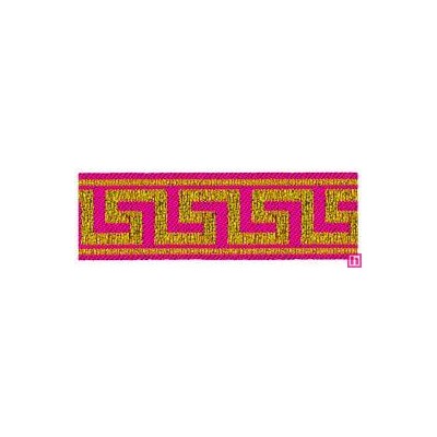 655368-0007 CINTA JACQUARD ZITA 25 MM. POLIESTER 100% FUCSIA/DORADO Venta en piezas de 7.00 M