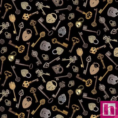 67000 PATCH. AMERICANO JUNK JOURNAL (10) 110 CM. ALGODON 100% NEGRO Venta en piezas de 7.00 M