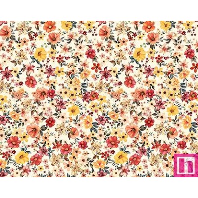 67476 VIYELA ESTAMPADA AMICE (01) 1.50 M. 145 GR/M2 - ALGODON 100% MARFIL/MULTI Venta en piezas de 5.00 M