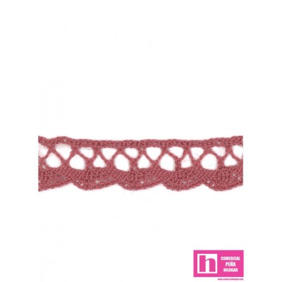 61483 PUNTILLA BOLILLO TRAVIATA 15 MM. ALG 100% MAGENTA VENTA EN PZAS. DE 20 M APROX.