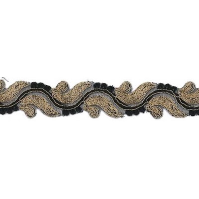 9688-8192 GALON FANTASIA CIHAN 30 MM. POLIAMIDA 60%-POL.35%-ALG.5% NEGRO/COBRE Venta en piezas de 9.10 M