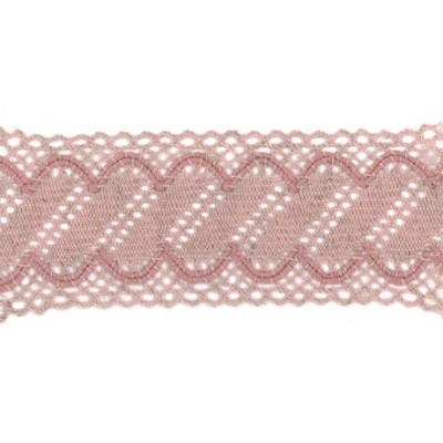 54022 LINA ENTREDOS BOLILLO 55 MM. POLIESTER 50%-LINO 50% MAQUILLAJE/ROSA Venta en piezas de 15.00 M