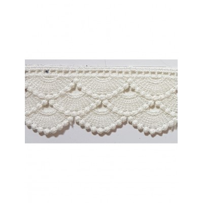 908210-0001 PUNTILLA GUIPUR ZELMAR 35MM. POLIESTER 100% NATURAL Venta en piezas de 9.10 M