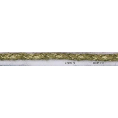 9700-8-347 CORDON FANTASIA VILMARK 8 MM. YUTE 90%-ALGODON 10% VERDE Venta en piezas de 25.00 M