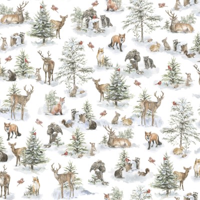 P121-WWHI6203W PATCH. AMERICANO WOODLAND WHISPERS (04) 110 CM. ALGODON 100% BLANCO Venta en piezas de 7.00 M