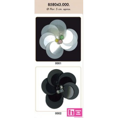 858043-0002 AFRA FLOR ACRILICA 5 MM ACRILICO 100% NEGRO VENTA EN BOLSAS DE 5 UDS.