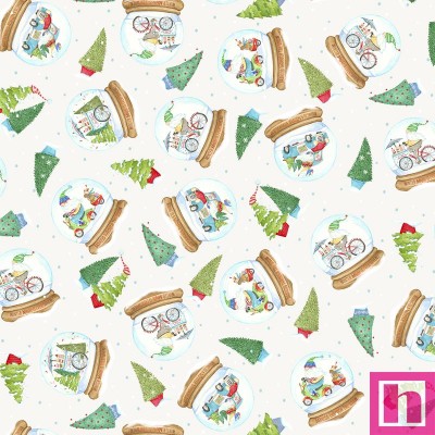 P121-WWWO  5007E PATCH. AMERICANO WHEELING WINTER WONDERLAND (12) 110 CM. ALGODON 100% CREMA/MULTI Venta en piezas de 7.00 M