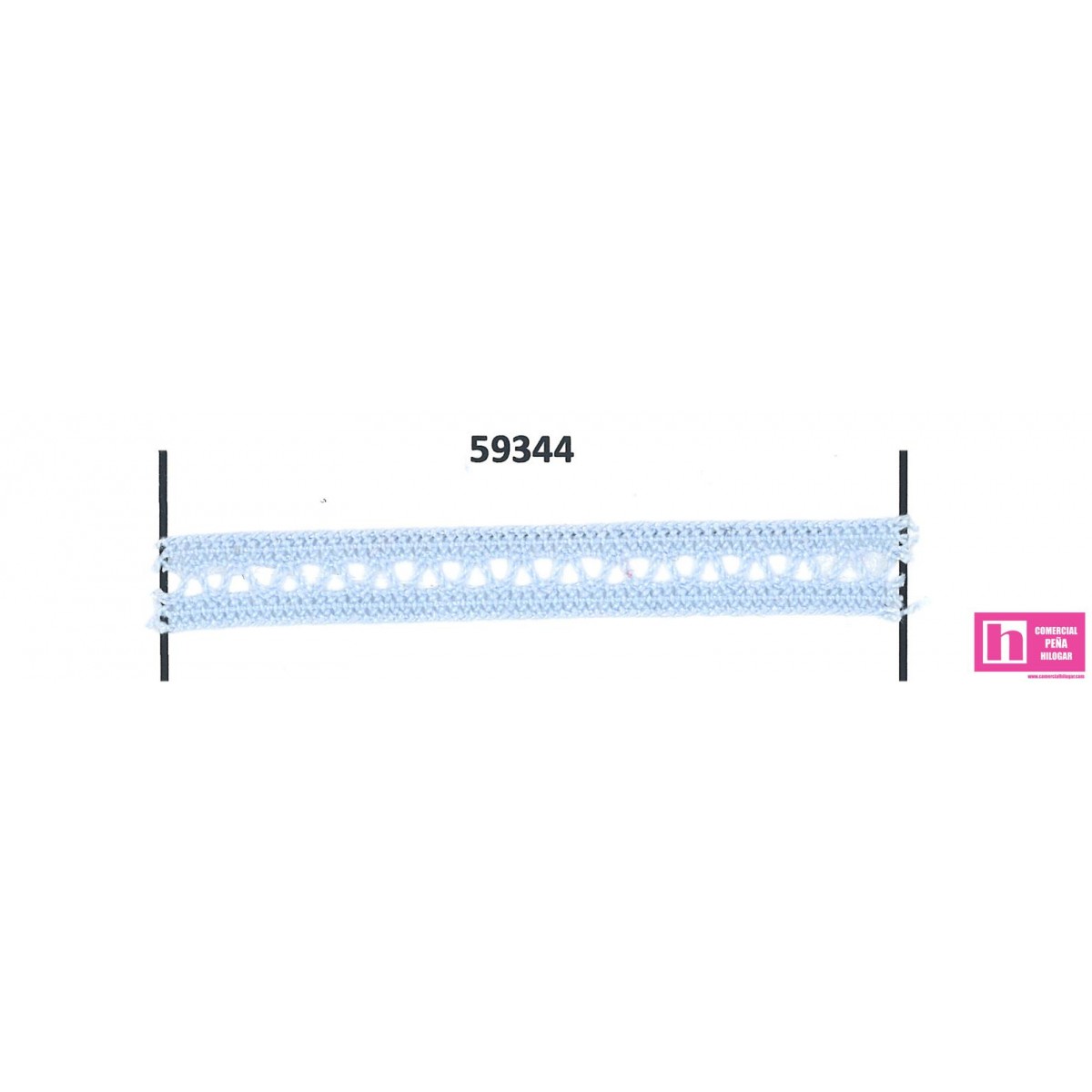 59344 GALON BOLILLO SNAFU 10 MM. ALG 100% CELESTE VENTA EN PIEZAS DE 30 M APROX