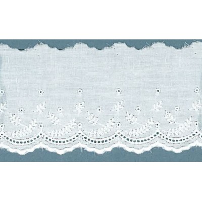 11010-000 BORDADO BATISTA POCATEL POLIESTER 60%-ALGODON 40% BLANCO Venta en piezas de 13.80 M