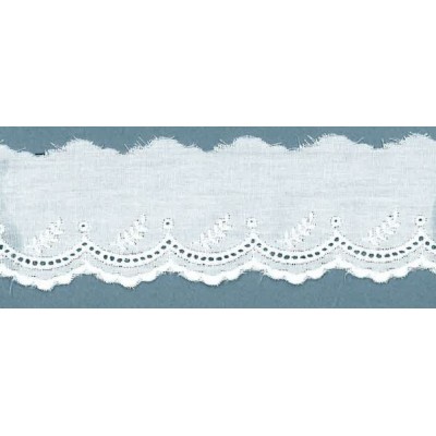 11011-000 BORDADO BATISTA POCATEL POLIESTER 60%-ALGODON 40% BLANCO Venta en piezas de 13.80 M