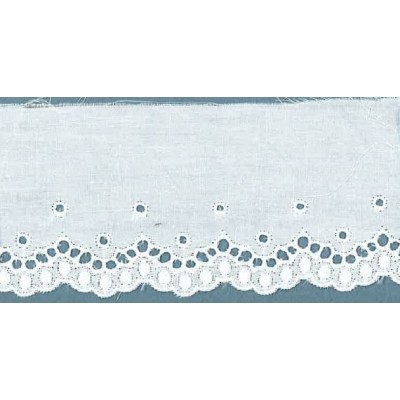 11013-000 BORDADO BATISTA CAPRICHOSA POLIESTER 60%-ALGODON 40% BLANCO Venta en piezas de 13.80 M