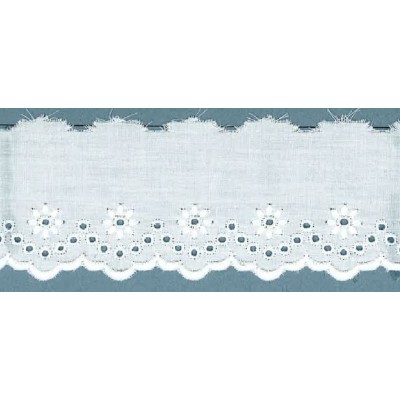 11020-000 BORDADO BATISTA LUPITA POLIESTER 60%-ALGODON 40% BLANCO Venta en piezas de 13.80 M