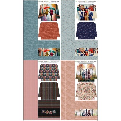 68013 PACK 4 PATRONES MOCHILA BATOH - PANEL 140X190 - HALF PANAMA ALGODON 100% LAMINADO Venta en piezas de 1.00 U