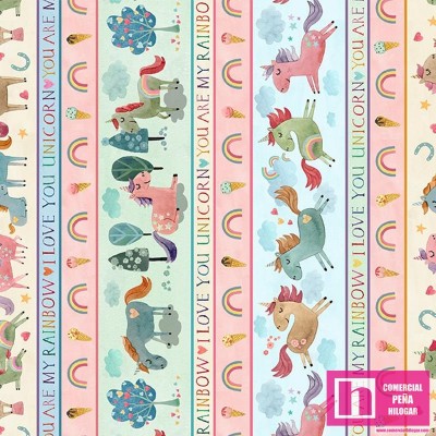 64065 PATCH.AMERICANO MY UNICORN LOVES (08) 110 CM. ALGODON 100% MULTI Venta en piezas de 6.80 M