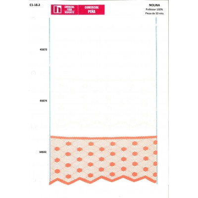 45673 PUNTILLA NYLON NOLINA POL 100%  BLANCO VENTA EN PZAS. DE 50 M APROX.