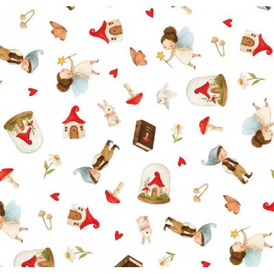 67926 PERCALE ESTAMPADO MELISSA (01) 1.50 M. 115 GR/M2. ALGODON 100% BLANCO Venta en piezas de 10.00 M