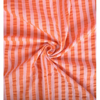 67982 SEERSUCKER RAYAS CHILE (01) 1.45 M. 125 GR/M2. ALGODON 100% NARANJA Venta en piezas de 10.00 M