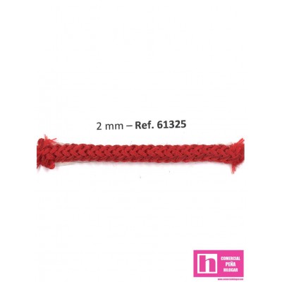 61325 CORDON HERNAN 2 MM. POL 100% ROJO VENTA EN PZAS. DE 100 M APRO