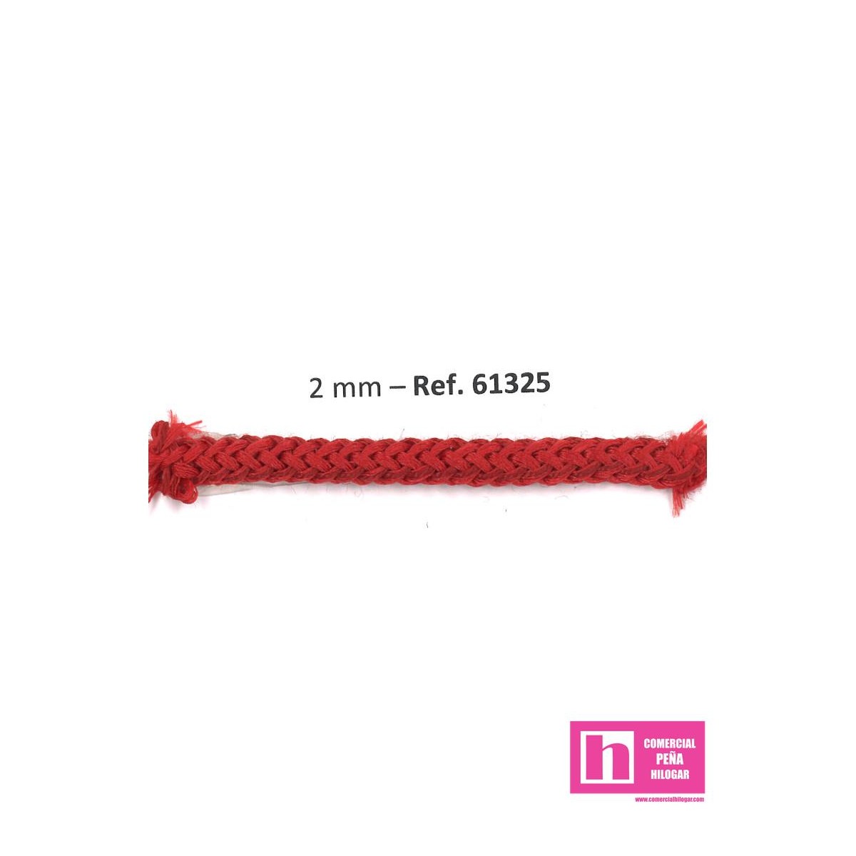 61325 CORDON HERNAN 2 MM. POL 100% ROJO VENTA EN PZAS. DE 100 M APRO