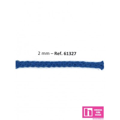 61327 CORDON HERNAN 2 MM. POL 100% AZUL VENTA EN PZAS. DE 100 M APRO