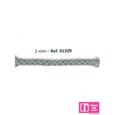 61329 CORDON HERNAN 2 MM. POL 100% GRIS VENTA EN PZAS. DE 100 M APRO