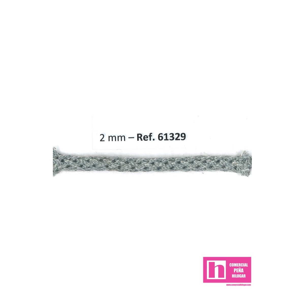 61329 CORDON HERNAN 2 MM. POL 100% GRIS VENTA EN PZAS. DE 100 M APRO