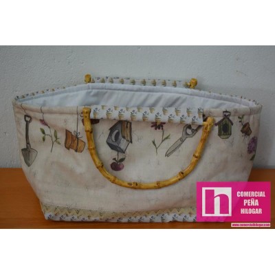 983088 ALTILLO DE LOS DUENDES BOLSO ASAS BAMBU 32X19X17 ALGODON 100% SURTIDO Venta en piezas de 2.00 U