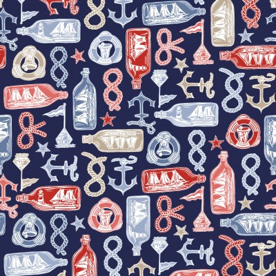 P17-MAS11101-BZ PATCH. AMERICANO REGATTA DAYS (04) 110 CM. ALGODON 100% MARINO Venta en piezas de 7.00 M