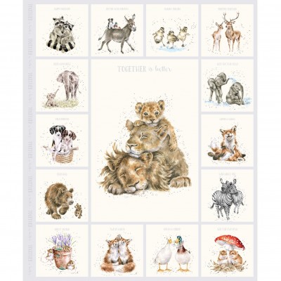 P17-MAS11124-K PATCH. AMERICANO TOGETHER IS BETTER (05) PANEL 90X110 CM. ALGODON 100% CREMA Venta en piezas de 7.00 M