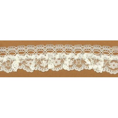 02785 PUNTILLA NYLON FRUNCIDA BERTINA 35 MM. POLIAMIDA 100%  BEIG Venta en piezas de 25.00 M