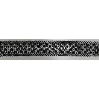 2022-14 ENTREDOS BOLILLO BENNY 30 MM. ALGODON 100% NEGRO Venta en piezas de 30.00 M