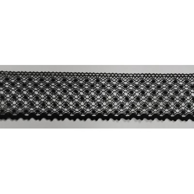 2040-14 PUNTILLA BOLILLO BENNY 50 MM. ALGODON 100% NEGRO Venta en piezas de 30.00 M