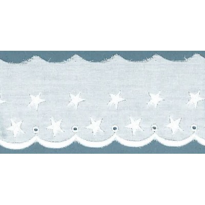 25019-000 BORDADO BATISTA ARLET POLIESTER 60%-ALGODON 40% BLANCO Venta en piezas de 13.80 M