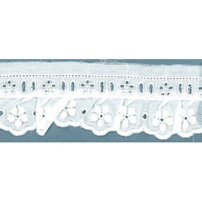 43832 FRUNCIDO BATISTA XANDRA POLIESTER 60%-ALGODON 40% BLANCO Venta en piezas de 11.00 M