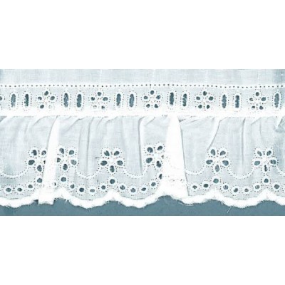 43838 FRUNCIDO BATISTA FEDERICA POLIESTER 60%-ALGODON 40% BLANCO Venta en piezas de 11.00 M