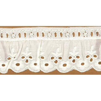 43840 FRUNCIDO BATISTA EUGENIA POLIESTER 60%-ALGODON 40% BLANCO Venta en piezas de 11.00 M