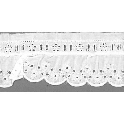 43842 FRUNCIDO BATISTA EUGENIA POLIESTER 60%-ALGODON 40% BLANCO Venta en piezas de 11.00 M