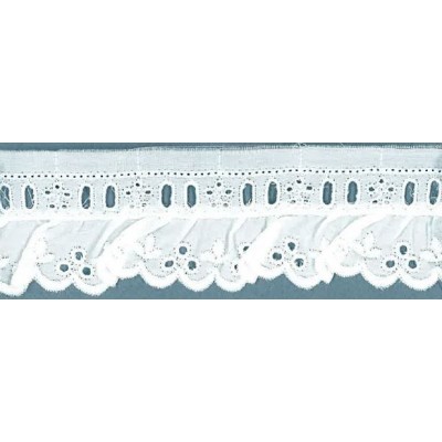 43844 FRUNCIDO BATISTA LYDYA POLIESTER 60%-ALGODON 40% BLANCO Venta en piezas de 11.00 M