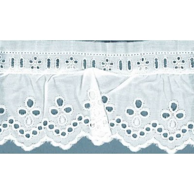 43854 FRUNCIDO BATISTA FEDERICA POLIESTER 60%-ALGODON 40% BLANCO Venta en piezas de 11.00 M