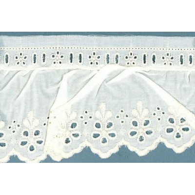 43858 FRUNCIDO BATISTA CAMILA POLIESTER 60%-ALGODON 40% BLANCO Venta en piezas de 11.00 M