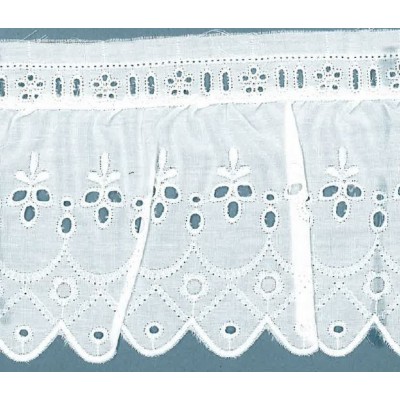 48186 TIRA FRUNCIDA BATISTA TANA POLIESTER 60%-ALGODON 40% BLANCO-001 Venta en piezas de 11.00 M