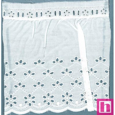 48188 TIRA FRUNCIDA BATISTA ALEXIA POLIESTER 60%-ALGODON 40% BLANCO-001 Venta en piezas de 11.00 M