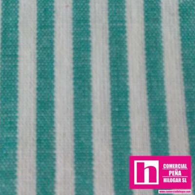 57270 PIPER TEJIDO TRAMADO (03) 1.50 M. ALGODON 100% BLANCO/VERDE Venta en piezas de 7.00 M