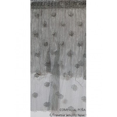 60846 PUNTILLA TUL PLUMETI PLISADA ELASTICA BADIN 120 MM POLIESTER 100% GRIS Venta en piezas de 9.00 M