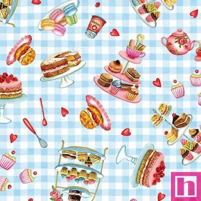 65924 PATCH.AMERICANO BAKED WITH LOVE (04) 110 CM. ALGODON 100% AZUL Venta en piezas de 6.80 M