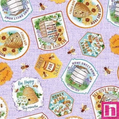 65958 PATCH.AMERICANO BEE CULTURE (17) 110 CM. ALGODON 100% LILA Venta en piezas de 6.80 M