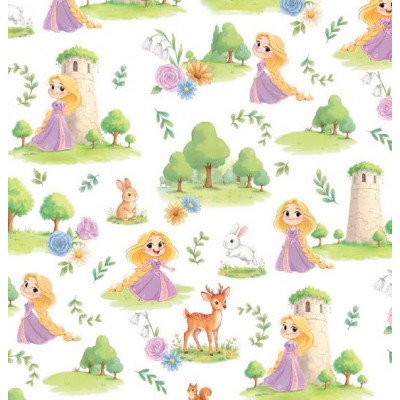 67925 PERCALE ESTAMPADO LEANNE (02) 1.50 M. 115 GR/M2. ALGODON 100% BLANCO Venta en piezas de 10.00 M