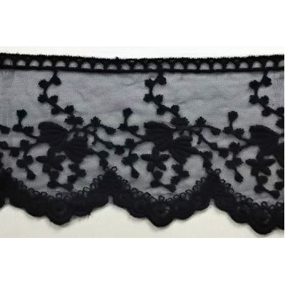 725343-20 PUNTILLA TUL BORDADO KATARA 100 MM.ALGODON 50%-POLIAMIDA 50% MARINO Venta en piezas de 18.20 M