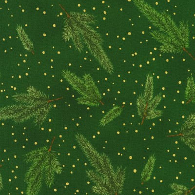 P137-SRKM-23703-224 PATCH. AMERICANO HOLIDAY FLOURISH - FOREST GLEN (20) 110 CM. ALGODON 100% MUSGO/DORADO METALLIC Venta en pie