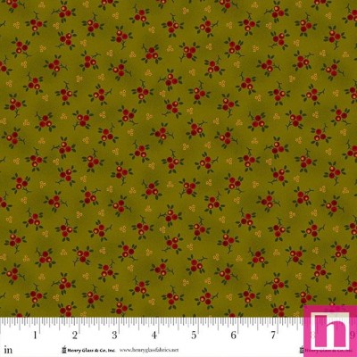 P140-987-66 PATCH. AMERICANO BAUBLES AND BALSAM (04) 110 CM. ALGODON 100% VERDE Venta en piezas de 7.00 M